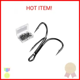 Donql 714890954595 Fishing Hooks Treble Hook High Carbon Steel Super Sharp Solid
