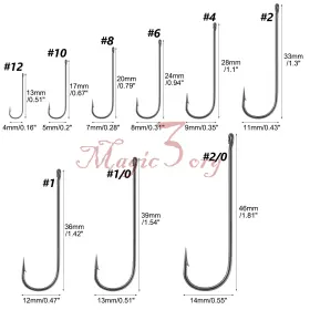 Dr.fish Autocntho4 100pcs Aberdeen Long Shank Offset Hook Live Bait Bass Panfish Saltwater Fishing