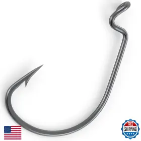 Dr.fish B0cffmv988 Dr.fish 100pk Ewg Bass Fishing Worm Hooks Extra Wide Gap Freshwater Saltwater