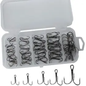 Drasry 641055548880 50pcs Fishing Treble Hooks Set For Saltwater Freshwater Size 1/0 To 16 High C