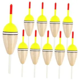 Drayear Sg-006 10 Pcs Fishing Wood Bobbers Floats Wooden Oval High Sensitive Slip For Drayear Sg-006 10 Pcs Fishing Wood Bobbers Floats Wooden Oval High Sensitive Slip For