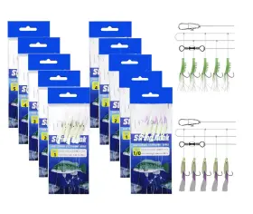 Drchoer Rig12 10 Pack Sea Fishing Rigs Mackerel Feathers Cod Herring Lure Hook Beach P Drchoer Rig12 10 Pack Sea Fishing Rigs Mackerel Feathers Cod Herring Lure Hook Beach P