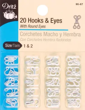 Dritz 072879250824 Hooks And Eyes Size 1 2 White Dritz 072879250824 Hooks And Eyes Size 1 2 White