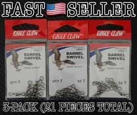 Eagle Claw 01012-007 3-pack Barrel Swivels Size 7 21 Total