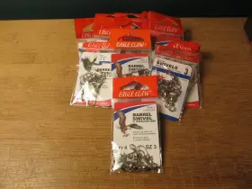 Eagle Claw 01033-003 Barrel Snap Swivels Size 3 Lot Of 15 Packs 4 Each Fishing Tackle