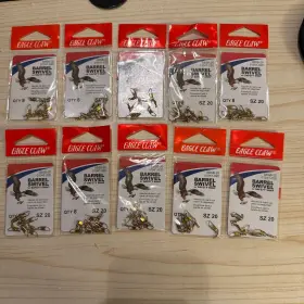 Eagle Claw 01041-020 Barrel Swivel Safety Snap Sz 20 8 Pack Lot Of 10 Sbsb-20