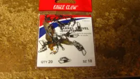 Eagle Claw 01052-018 Snap Swivels Dark Size 18 Trout 20 Ct Free Shipping