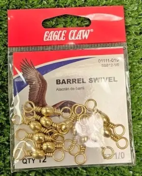 Eagle Claw 01111-019 Brass Barrel Swivel - 11 Pack