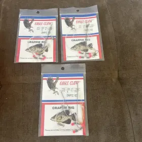 Eagle Claw 015-4 Crappie Rig Size #4 Lot Of 3 Gold Finish Style 015 Eagle Claw 015-4 Crappie Rig Size #4 Lot Of 3 Gold Finish Style 015