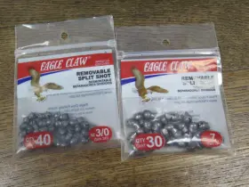 Eagle Claw 02010-001 2 Bags Removable Split Shot Sinkers Size 3/0 40 And 7 30 Eagle Claw 02010-001 2 Bags Removable Split Shot Sinkers Size 3/0 40 And 7 30