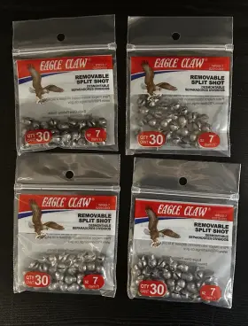 Eagle Claw 02010-003 4 Packs Of 30 120ct Removable Split Shot Sinkers Size 7 #02010-003 Eagle Claw 02010-003 4 Packs Of 30 120ct Removable Split Shot Sinkers Size 7 #02010-003