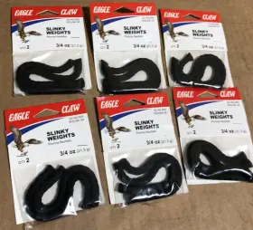 Eagle Claw 02150-004 2140-005 Slinky Weight 3/4 Oz 2 Pieces Per Pack Lot Of 6