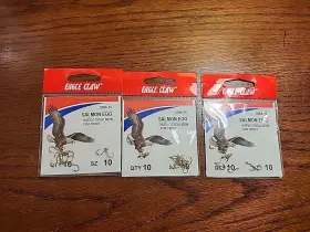 Eagle Claw 038a-10 Salmon Egg Fish Hooks Size 10 Pack Of Lot 3 Eagle Claw 038a-10 Salmon Egg Fish Hooks Size 10 Pack Of Lot 3