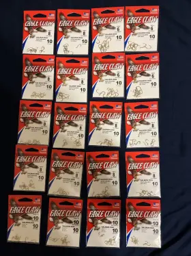 Eagle Claw 038ah-8 Lot Of 20 Size 8 10 6 - 10ct Salmon Egg Hooks Eagle Claw 038ah-8 Lot Of 20 Size 8 10 6 - 10ct Salmon Egg Hooks