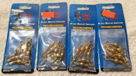 Eagle Claw 039364379477 4 Pkg With 6 Pc Ea Heavy 125lb Test Brass Barrel Swivels Nos 24