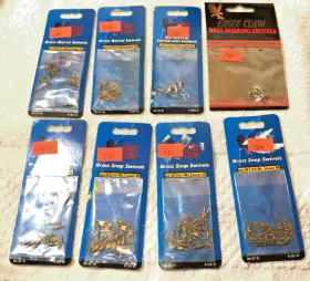 Eagle Claw 039364380107 8 Pkg 70pc Nickel Brass Bb Fastlock Barrel Snap Swivels 3a Lot Eagle Claw 039364380107 8 Pkg 70pc Nickel Brass Bb Fastlock Barrel Snap Swivels 3a Lot