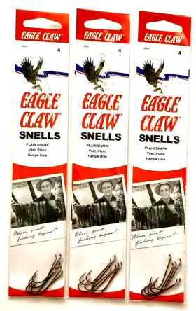 Eagle Claw 047708002431 18 Snelled #230-4 Plain Shank Hook Size 4 Bronze Eagle Claw 047708002431 18 Snelled #230-4 Plain Shank Hook Size 4 Bronze