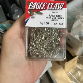 Eagle Claw 047708021920 Limerick Trotline Big Eye Non-offset 100 Package 5/0 Eagle Claw 047708021920 Limerick Trotline Big Eye Non-offset 100 Package 5/0