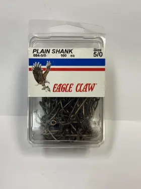 Eagle Claw 047708024167 100 Qty 84 #5/0 Plain Shank Bronze Hooks