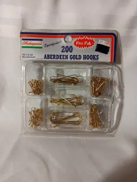 Eagle Claw 047708030762 200ct Gold Aberdeen Variety Hooks 3rd Picture Shows Amounts. Ships Free Eagle Claw 047708030762 200ct Gold Aberdeen Variety Hooks 3rd Picture Shows Amounts. Ships Free