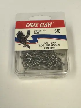 Eagle Claw 047708051552 049ssf-5/0 Fast Grip Trot Line Hooks Limerick 50 Count