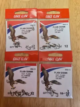 Eagle Claw 047708112833 Lot Of 4- Hooks 084a-12