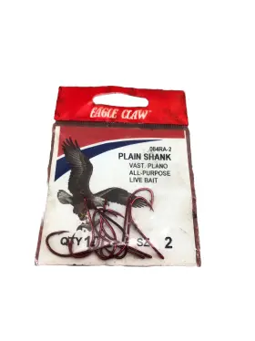 Eagle Claw 047708113274 Plain Shank Hook Size 2