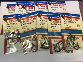 Eagle Claw 047708117098 Qty 80 - Bronze Fishing Hooks 186a-3/0 10 Packs Of 8