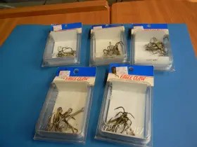 Eagle Claw 047708121613 New 5 Boxes Bronze Treble Triple Fish Fishing Hooks Size 1.0 Pack