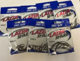 Eagle Claw 047708171175 Qty 56 Lazer Sharp - Bronze Fishing Hooks L141g-1/0 7 Packs Of 8