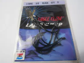 Eagle Claw 047708476201 5 Pks L194 Octopus Sz 5/0- Salmon Steelhead Hooks Black 8 Pc Per Pk