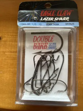 Eagle Claw 047708483551 Lazer Sharp - Double Barb Worm Hook Lot Of 6 Pkgs Eagle Claw 047708483551 Lazer Sharp - Double Barb Worm Hook Lot Of 6 Pkgs