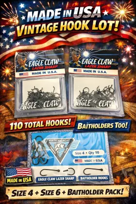 Eagle Claw 047708489119 Vintage Lazer Sharp Octopus Hooks Lot Qty 110 Usa Size 4 6 Eagle Claw 047708489119 Vintage Lazer Sharp Octopus Hooks Lot Qty 110 Usa Size 4 6