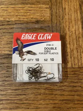 Eagle Claw 047708536417 Double Hook Size 10 - 274a-10 A-145