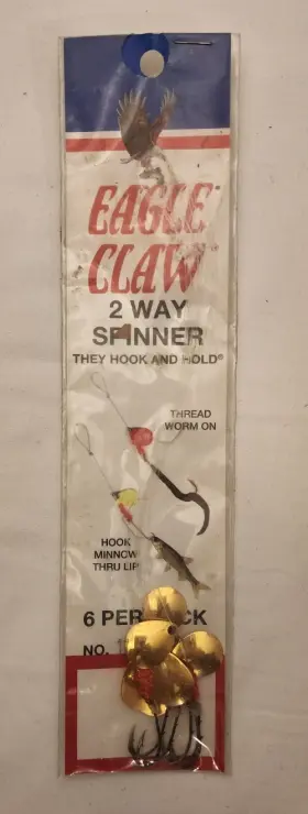 Eagle Claw 047708544030 6 Pieces - 129-4 2 Way Spinner With Gold Blades Brass Or Bronze Eagle Claw 047708544030 6 Pieces - 129-4 2 Way Spinner With Gold Blades Brass Or Bronze