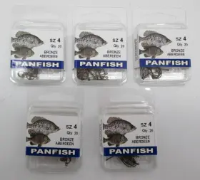 Eagle Claw 047708601696 Lot Of 5 Fishing Tackle Panfish Sz 4 Bronze Aberdean Hooks 20/each F3 Eagle Claw 047708601696 Lot Of 5 Fishing Tackle Panfish Sz 4 Bronze Aberdean Hooks 20/each F3