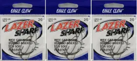 Eagle Claw 047708605915 Hooks Lazer Sharp Wide Gap Worm X3 Packs Size 2/0 Brand New L092g-2/0