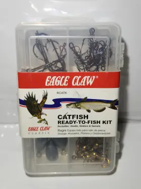 Eagle Claw 047708615105 Ready To Fish Catfish Mini Tackle Kit 54 Pieces