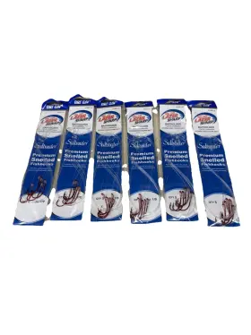 Eagle Claw 047708626668 - Premium Snelled Fishhooks 6 Pack 30 Total 9139r-1/0