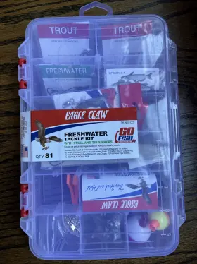 Eagle Claw 047708675857 Freshwater Tackle Kit 81 Pieces New Eagle Claw 047708675857 Freshwater Tackle Kit 81 Pieces New