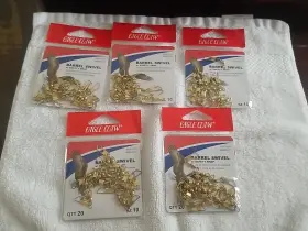 Eagle Claw 047708701624 Barrel Swivel With Safety Snap Sz 10. Lot Of 5 Packs. New Eagle Claw 047708701624 Barrel Swivel With Safety Snap Sz 10. Lot Of 5 Packs. New