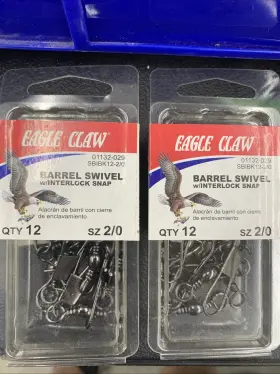 Eagle Claw 047708707787 2 Packs Barrel Swivels And Interlock Snap Size 1 01132-029 Sbibk12-12-2