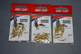 Eagle Claw 047708708708 Barrel Swivel Size 7 Brass Count 36 3 Packs Eagle Claw 047708708708 Barrel Swivel Size 7 Brass Count 36 3 Packs