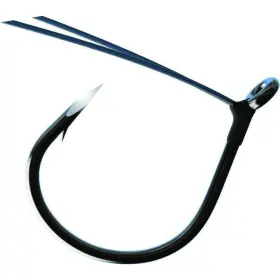 Eagle Claw 047708737807 Trokar Weedless Wacky Worm Fishing Hook Black Chrome 1/0 Tk97w-