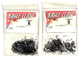 Eagle Claw 047708759618 2 Packs Lil Nasty 90 Sickle Jig Hook Size 6 Black Platinum 100-count Eagle Claw 047708759618 2 Packs Lil Nasty 90 Sickle Jig Hook Size 6 Black Platinum 100-count