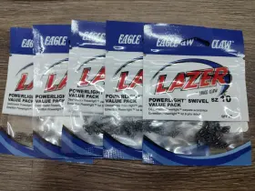 Eagle Claw 047708786942 5 Pks Lazer Powerlight Swivel Value Packsize 10 25ct. Per Pack Eagle Claw 047708786942 5 Pks Lazer Powerlight Swivel Value Packsize 10 25ct. Per Pack