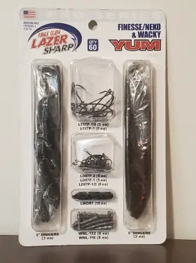 Eagle Claw 047708797986 Lazer Sharp Yum Dinger Pro Series Finesse Neko Wacky Rig Kit Lpskit1