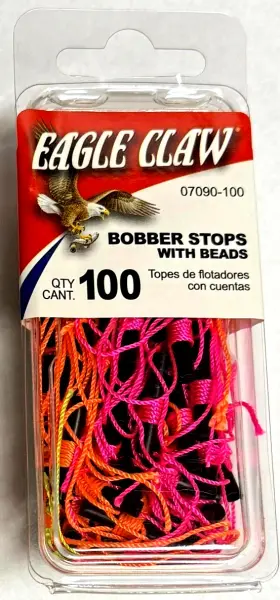 Eagle Claw 047708822398 String Bobber Stop With Beads Asst. Colors 100 Pack 07090-100 Free Ship