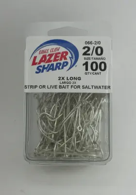 Eagle Claw 066-2/0 66 #2/0 100ct Seaguard Extra Long Shank Hooks Eagle Claw 066-2/0 66 #2/0 100ct Seaguard Extra Long Shank Hooks