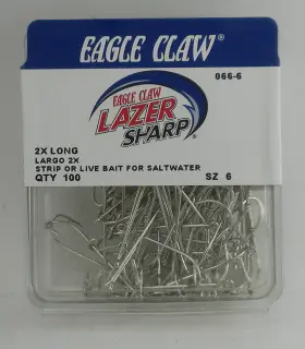 Eagle Claw 066-4/0 66 #4/0 100ct Seaguard Extra Long Shank Hooks Eagle Claw 066-4/0 66 #4/0 100ct Seaguard Extra Long Shank Hooks